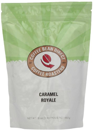 0845183000504 - COFFEE BEAN DIRECT CARAMEL ROYALE FLAVORED, WHOLE BEAN COFFEE, 16-OUNCE BAGS (PACK OF 3)