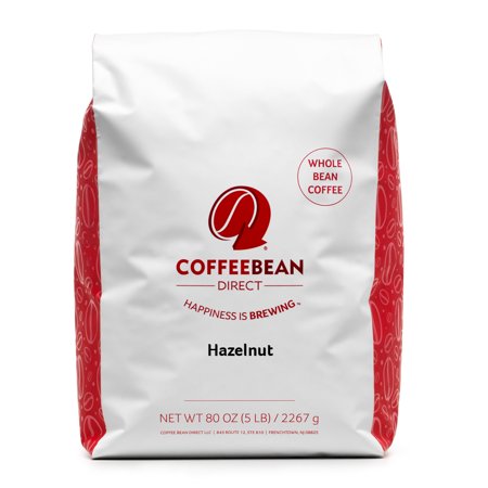 0845183001679 - COFFEE BEAN DIRECT HAZELNUT FLAVORED WHOLE BEAN COFFEE BAG 5 LB