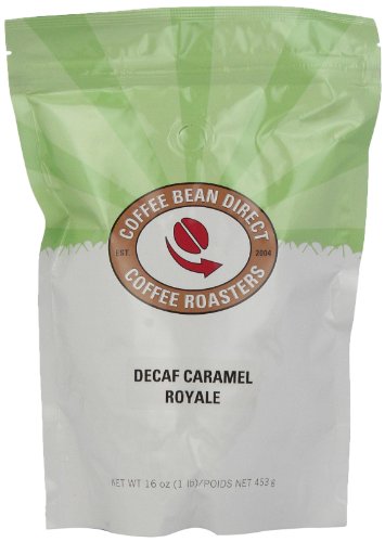 0845183003598 - COFFEE BEAN DIRECT DECAF CARAMEL ROYALE FLAVORED, WHOLE BEAN COFFEE, 16-OUNCE BAGS (PACK OF 3)