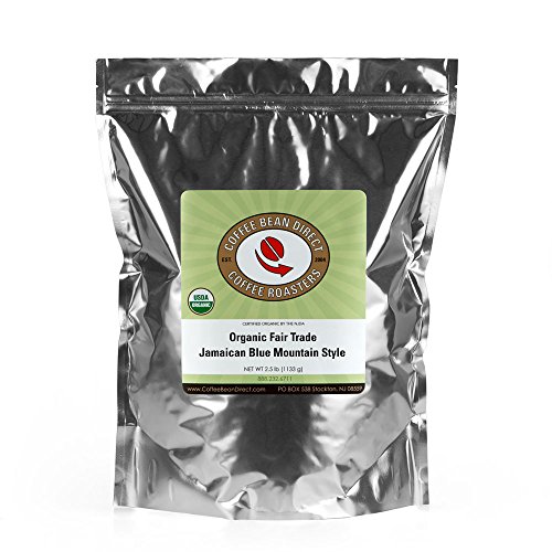 0845183010916 - COFFEE BEAN DIRECT ORGANIC FAIR TRADE, JAMAICAN BLUE MOUNTAIN STYLE, 2.5 POUND
