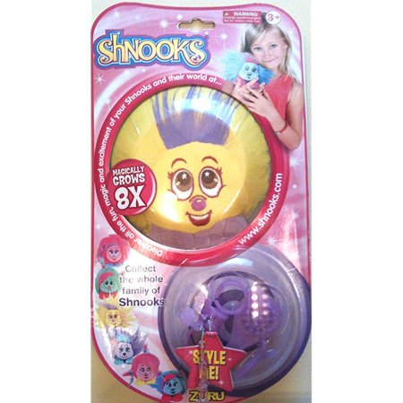 0845218001049 - SHNOOKS PLUSH FRIEND TOY, WOOGIE PURPLE & TEAL, WITH HAIR ACCESSORIES