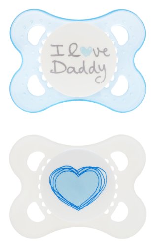 0845296011244 - MAM LOVE & AFFECTION ORTHODONTIC PACIFIER, I LOVE DADDY, BOY, 0-6 MONTHS, 2-COUNT