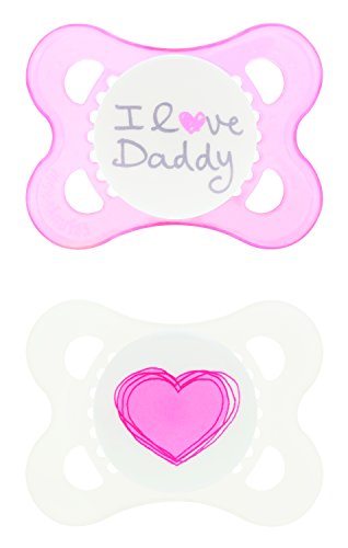 0845296011343 - MAM LOVE AND AFFECTION, I LOVE DADDY, SILICONE PACIFIER, GIRL, 0-6 MONTHS, 2 COUNT