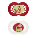 0845296021441 - CHARACTER SILICONE PACIFIER GREEN RED 6+ MONTHS