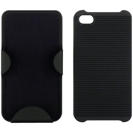 0845624020337 - QMADIX HOLSTER SNAP-ON COVER FOR APPLE IPHONE 4 - 1 PACK - RETAIL PACKAGING - BLACK