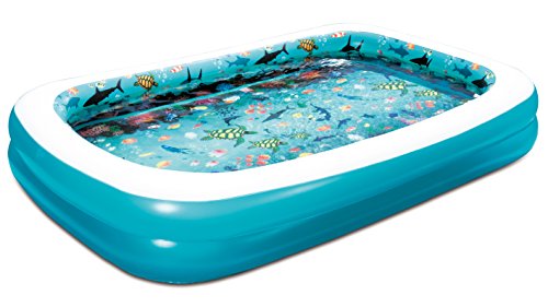 0845662004153 - SUMMER WAVES 103X69X18 3D RECTANGULAR FAMILY POOL WITH 1 PAIR OF 3D GOGGLES.