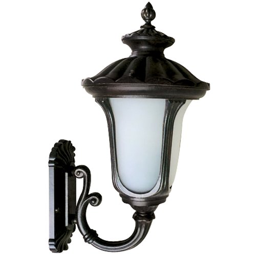 0845805000714 - YOSEMITE HOME DECOR FL5318UBL TORI COLLECTION 11-INCH FLUORESCENT EXTERIOR SCONCE BLACK FRAME WITH FROSTED GLASS