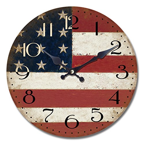 0845805046026 - YOSEMITE HOME DECOR CLKA7189 CIRCULAR IRON FRAMED DISTRESSED WALL CLOCK WITH GLASS, WHITE