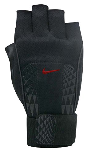 0845840077160 - NIKE MEN'S ALPHA STRUCTURE LIFTING GLOVES (BLACK/UNIVERSITY RED, SMALL)