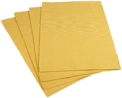 0845903005093 - MAHOGANY SOLID-COLOR 100-PERCENT COTTON RIBBED PLACEMAT, 13-INCH BY 19-INCH, SUNSHINE YELLOW, SET OF 4