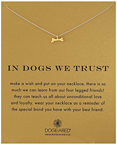 0845918088128 - DOGEARED REMINDERS IN DOGS WE TRUST BONE GOLD CHARM NECKLACE, 18