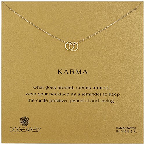 0845918088227 - DOGEARED KARMA LINKED GOLD RING PENDANT NECKLACE, 18+ 2 EXTENDER