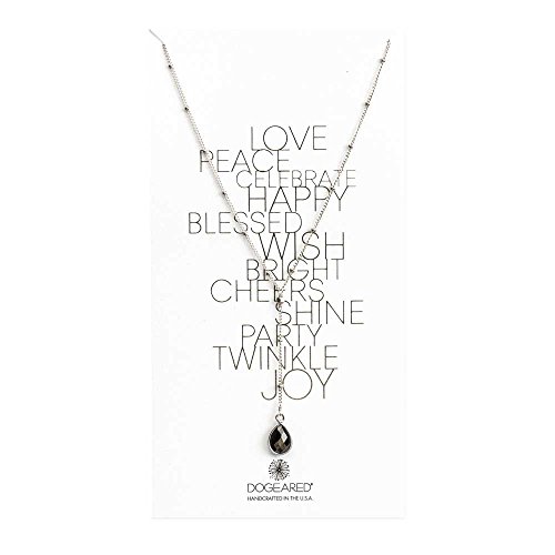 0845918092422 - DOGEARED LOVE PEACE BEADED WITH BLACK SPINEL GEM STERLING SILVER CHAIN Y-SHAPED NECKLACE, 22