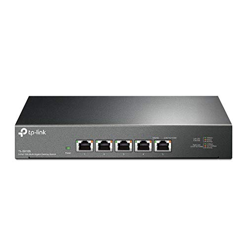 0845973088057 - TP-LINK TL-SX105 | 5 PORT 10G/MULTI-GIG UNMANAGED ETHERNET SWITCH | DESKTOP/WALL-MOUNT | PLUG & PLAY | FANLESS | STURDY METAL CASING | LIMITED LIFETIME PROTECTION | SPEED AUTO-NEGOTIATION