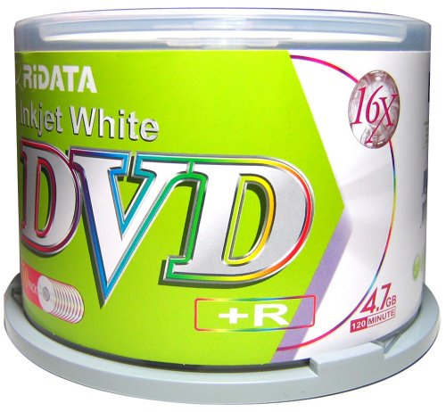0846122013678 - RITEK RIDATA DVD+R 4.7GB 16X, WHITE INKJET PRINTABLE, 50-PACK (DISCONTINUED BY MANUFACTURER)