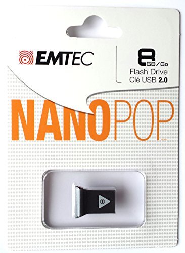 0846143006314 - EMTEC NANO POP 8 GB FLASH DRIVE, BLACK