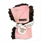 0846216013591 - RUFFLE RECEIVING BLANKET IN PINK AND BROWN