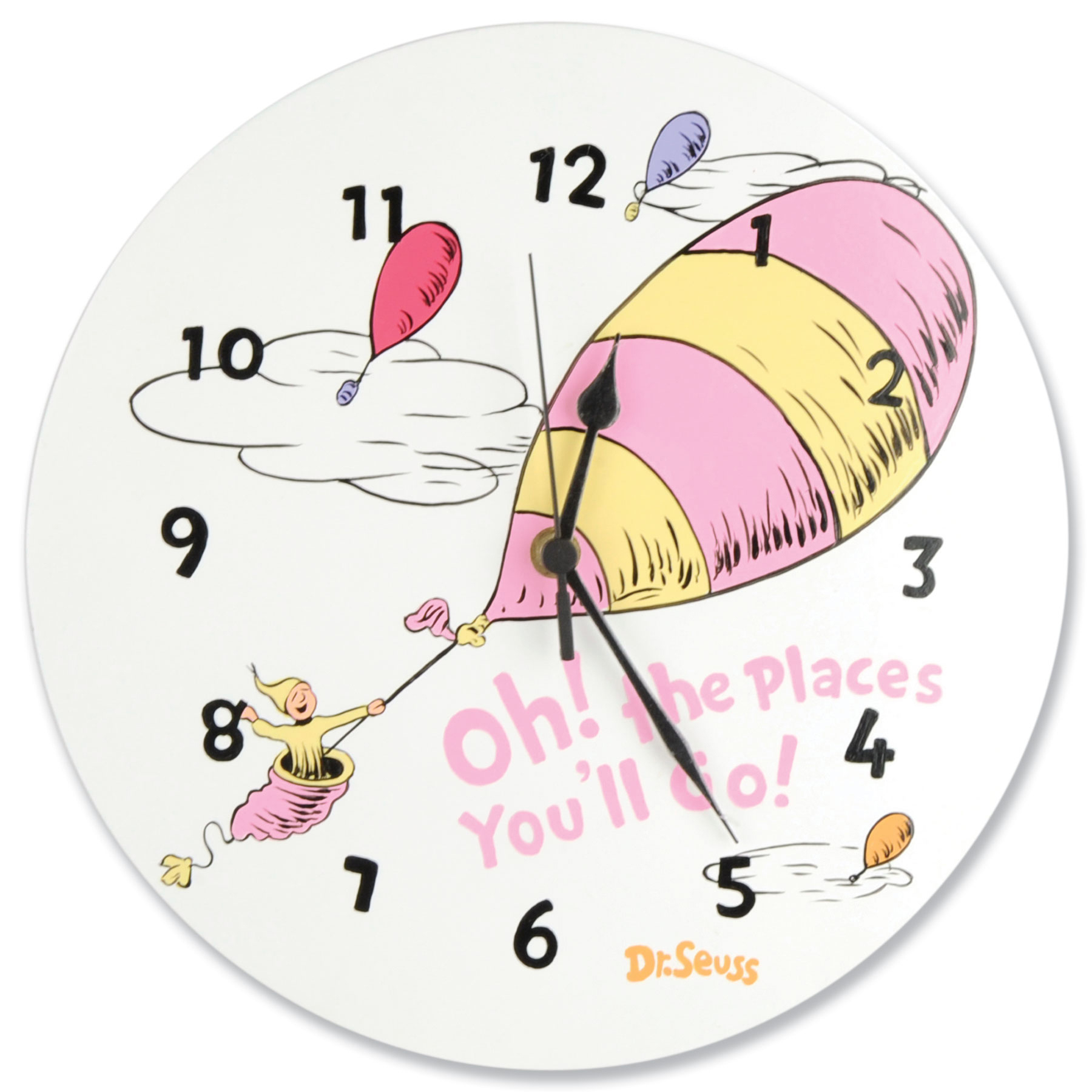 0846216019173 - TREND LAB DR.SEUSS WALL CLOCK, OH! THE PLACES YOU'LL GO PINK