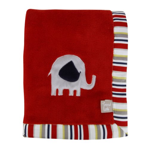 0846216035135 - TREND LAB ELEPHANT PARADE FRAMED RECEIVING BLANKET WITH EMBROIDERY