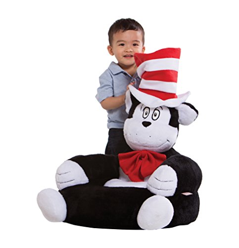 0846216046308 - TREND LAB DR. SEUSS THE CAT IN THE HAT CHILDREN'S PLUSH CHARACTER CHAIR, WHITE