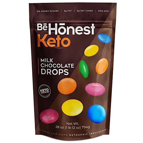 0846548089448 - BEHONEST KETO MILK CHOCOLATE DROPS – INDULGENT SNACK, HIGH FIBER, LOW-CARB, KETO-FRIENDLY, NO ADDED SUGAR, NO ARTIFICIAL INGREDIENTS – 28OZ BAG (PACK OF 1)