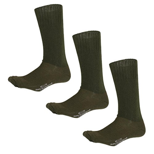 0846608002790 - 3-PACK OF GOVERNMENT ISSUE TYPE CUSHION SOLE SOCKS, OLIVE DRAB, MEDIUM