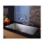 0846639002042 - 32 UNDERMOUNT SINGLE BOWL KITCHEN SINK WITH 11 FAUCET AND SOAP DISPENSER - SOAP DISPENSER FINISH: SATIN NICKEL