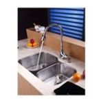 0846639002981 - 32 UNDERMOUNT 60/40 DOUBLE BOWL KITCHEN SINK WITH 18.5 FAUCET AND SOAP DISPENSER