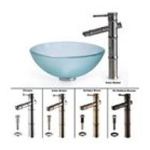 0846639006309 - CLEAR GLASS VESSEL SINK - FINISH: CLEAR, MOUNTING RING FINISH: ANTIQUE BRASS