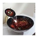 0846639012720 - LAVA GLASS VESSEL SINK WITH POP UP DRAIN AND MOUNTING RING - DRAIN FINISH: GOLD