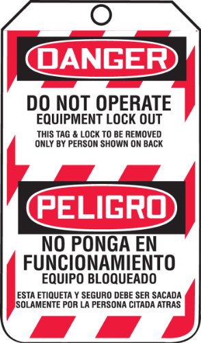 0846642046576 - ACCUFORM SIGNS TSP105CTP SPANISH BILINGUAL LOCKOUT TAG, LEGEND DANGER DO NOT OP