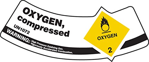 0846642051549 - ACCUFORM SIGNS MCSLOXY ADHESIVE VINYL CYLINDER SHOULDER LABEL, LEGEND OXYGEN, COMPRESSED - UN1072 - OXYGEN 2, 2 LENGTH X 5-1/4 WIDTH X 0.004 THICKNESS, YELLOW/BLACK/WHITE