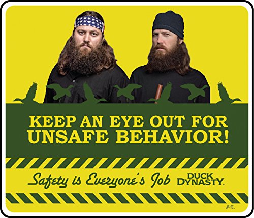 0846642079482 - ACCUFORM SIGNS DDSS532VS ADHESIVE VINYL DUCK DYNASTY SAFETY MOTIVATIONAL SIGN, LEGEND KEEP AN EYE OUT FOR UNSAFE BEHAVIOR! SAFETY IS EVERYONE'S JOB, 8.5 LENGTH X 10 WIDTH X 0.004 THICKNESS