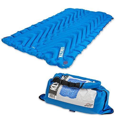 0846647003444 - KLYMIT STATIC DOUBLE SIZE V SLEEPING PADS, BLUE/CHARCOAL BLACK