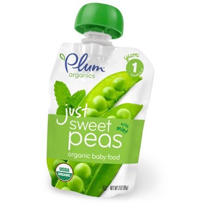 0846675003010 - PLUM ORGANICS BABY JUST VEGGIES, SWEET PEAS WITH MINT, 3 OUNCE (PACK OF 12)