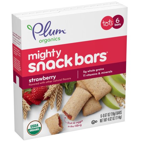 0846675005557 - PLUM ORGANICS MIGHTY 4 ESSENTIAL NUTRITION BARS STRAWBERRY WITH SPINACH, 6 CT