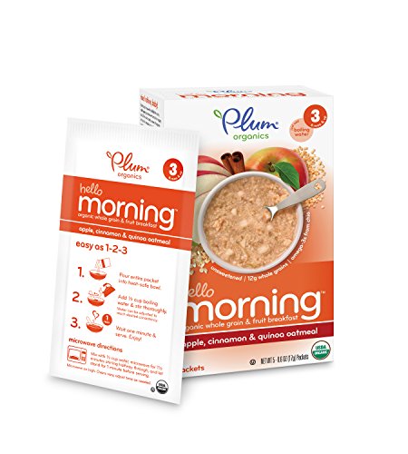 0846675006226 - PLUM ORGANICS BABY HELLO MORNING, APPLE, CINNAMON AND QUINOA OATMEAL, 5 COUNT, 0.6 OUNCE (PACK OF 6)