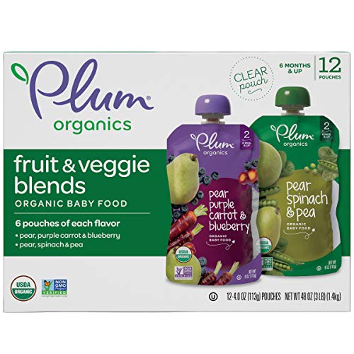 0846675007247 - PLUM ORGANICS STAGE 2 ORGANIC BABY FOOD, FRUIT AND VEGGIE VARIETY PACK, 4 OUNCE POUCH, 12 COUNT
