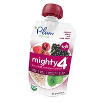 0846675007452 - PLUM ORGANICS MIGHTY 4 ESSENTIAL NUTRITION BLEND, SPINACH, CHERRY, OATS & BLACK BEANS, 6 CT
