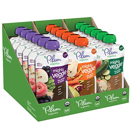 0846675011626 - PLUM ORGANICS MIGHTY VEGGIE, ORGANIC TODDLER FOOD, VARIETY PACK, 4 OUNCE POUCH, 18 COUNT