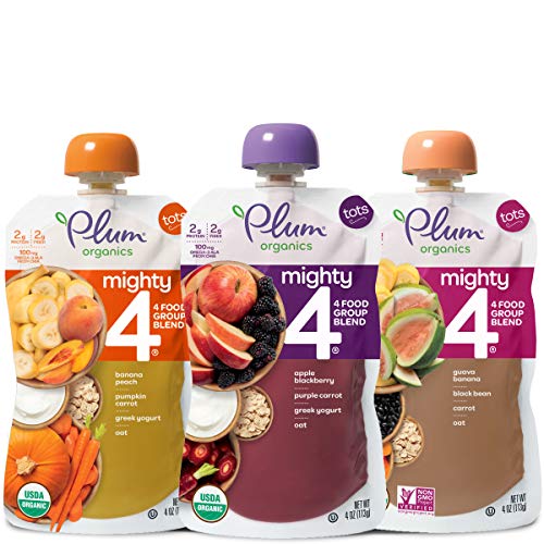 0846675011657 - PLUM ORGANICS MIGHTY 4, ORGANIC TODDLER FOOD, VARIETY PACK, 4 OUNCE POUCH, 18 COUNT