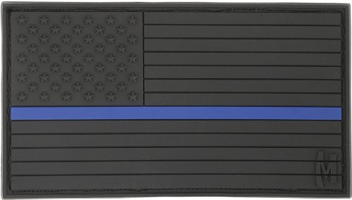0846909013594 - MAXPEDITION GEAR LARGE USA FLAG PATCH, LE THIN BLUE LINE, 3.25 X 1.75-INCH