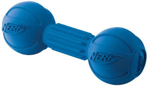 0846998069939 - NERF DOG BARBELL CHEW DOG TOY, LARGE, BLUE