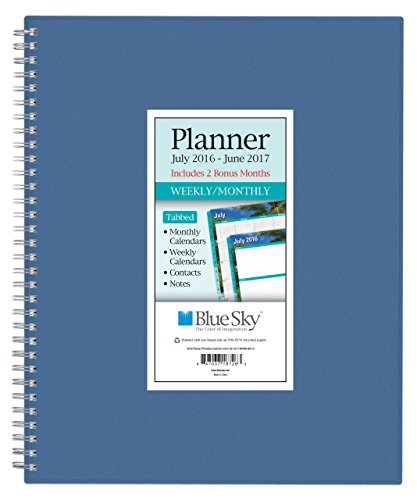 0847037187263 - BLUE SKY 2016-2017 ACADEMIC YEAR WEEKLY & MONTHLY PLANNER, WIRE-O BINDING, 8.5