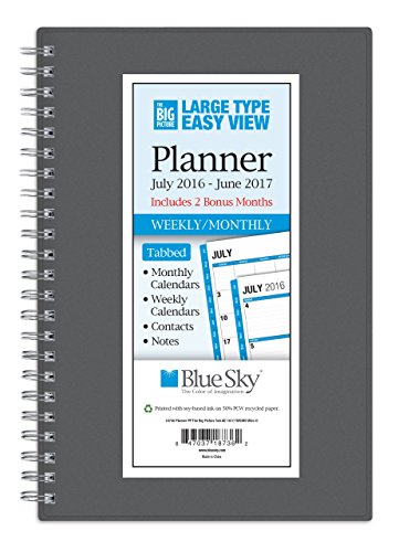 0847037187362 - BLUE SKY 2016-2017 ACADEMIC YEAR WEEKLY & MONTHLY PLANNER, WIRE-O BINDING, 5 X