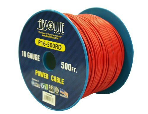 0847169005336 - ABSOLUTE USA P16-500RD 16 GAUGE 500-FEET SPOOL PRIMARY POWER WIRE CABLE (RED)
