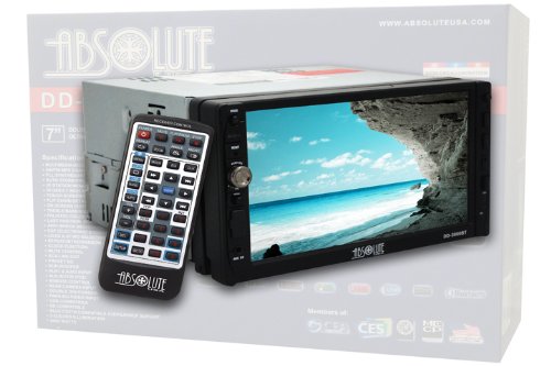 0847169009990 - ABSOLUTE DD-3000BT 7-INCH DOUBLE DIN MULTIMEDIA DVD PLAYER RECEIVER WITH TOUCH SCREEN SYSTEM DISPLAY AND DETACHABLE FRONT PANEL BUILT-IN BLUETOOTH
