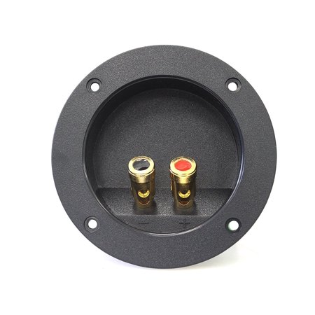 0847169022203 - ABSOLUTE USA RST-450 4-INCH ROUND GOLD PUSH SPRING LOADED JACKS DOUBLE BINDING POST SPEAKER BOX TERMINAL CUP