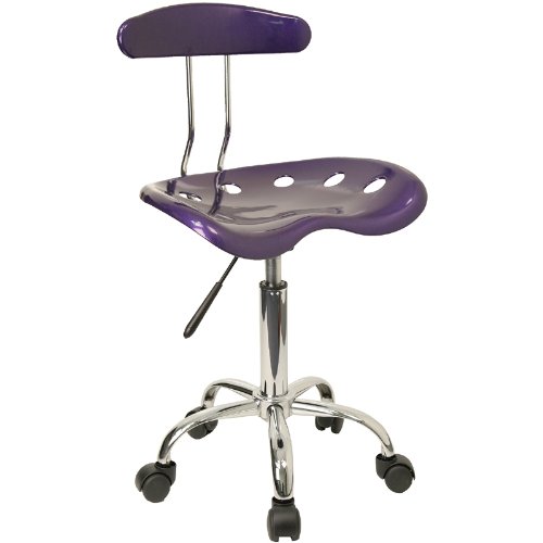 0847254009997 - VIBRANT VIOLET AND CHROME TASK CHAIR WITH TRACTOR SEAT
