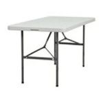 0847254013208 - PLASTIC BI-FOLDING TABLE IN GRANITE WHITE - QUANTITY: SET OF 15